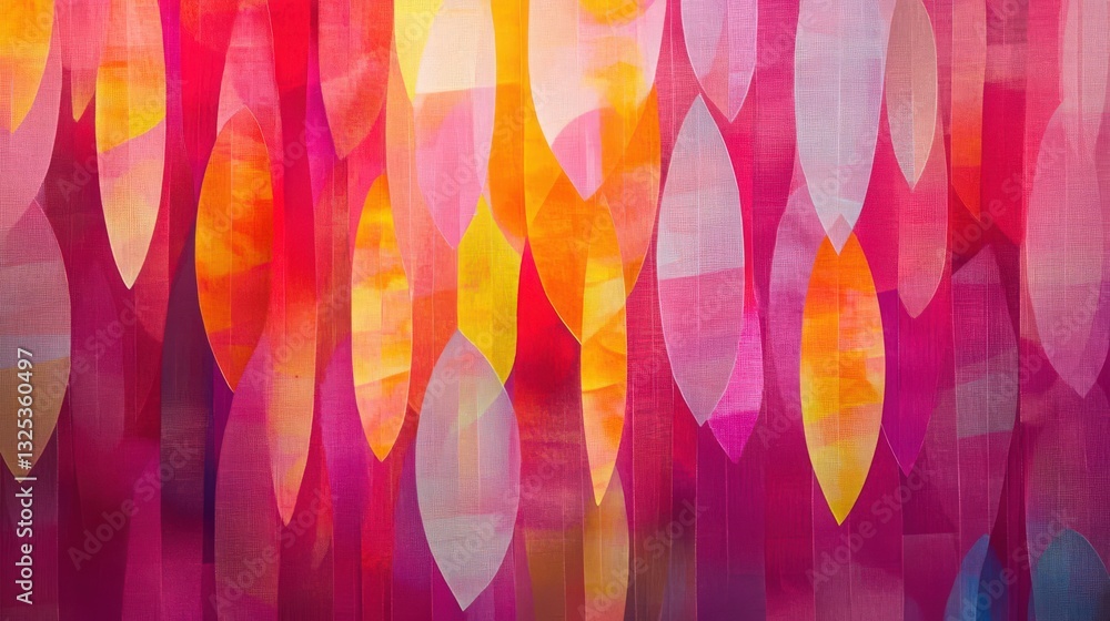 Aufkleber radiant abstract design with vibrant, interlocking shapes and dynamic texture
