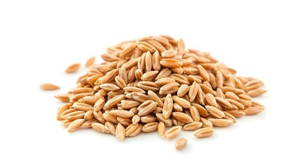 Wheat grains pile isolated on white background