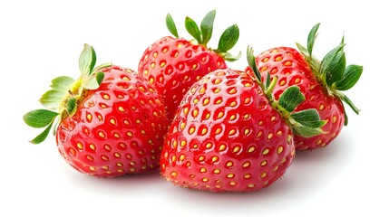 Strawberries isolated over white background