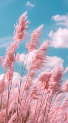 Pink lake reeds poster background