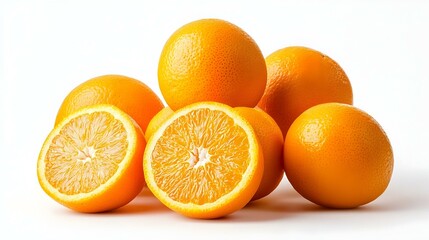 Pile of oranges isolated on white background