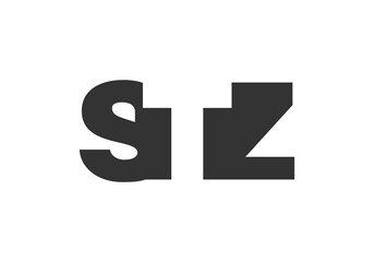 STZ logo design. Initial letter S T Z bold font style for tech startups, consulting, corporate branding. Creative company name, headlines typography identity, trendy logotype.