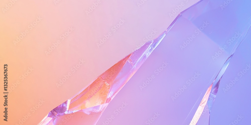 Poster deep earth earthquake concepts. translucent crystal against a soft gradient background.