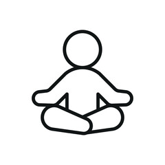Meditation icon represents mindfulness and well-being, perfect for World Health Day promotions, mental wellness campaigns, yoga apps, and holistic health visuals.