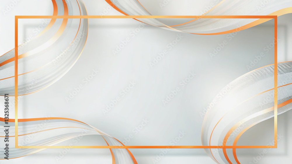 Poster elegant light gray and gold abstract background with layered frames