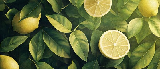 Detailed Lemon Leaves Illustration and Picture for Professional Use