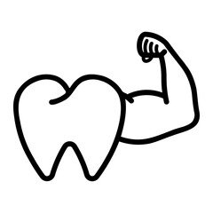 strong tooth Line Icon