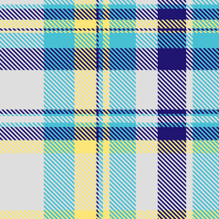Vibrant pastel plaid pattern in blue, yellow, and gray.  Perfect for textile design, fashion, or website backgrounds.  This cheerful, stylish texture offers a sense of optimism and freshness.