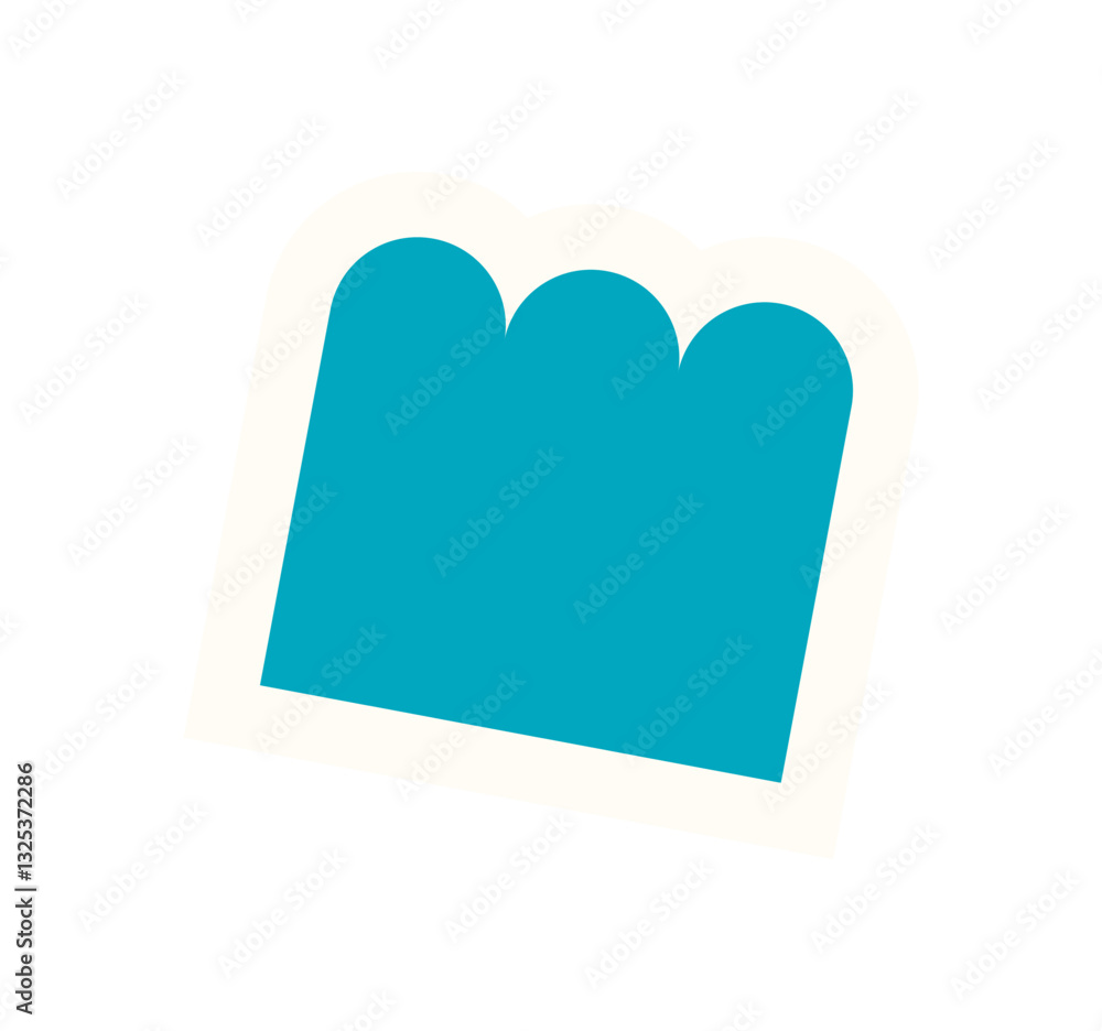 Wall mural playful bubble icon sticker. modern abstract shape element. this graphic features a unique cloud des