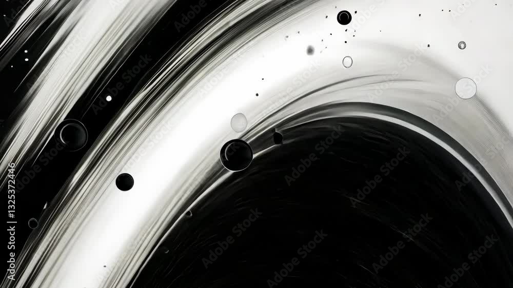Aufkleber abstract monochrome ink flow creating dynamic swirling patterns and textures