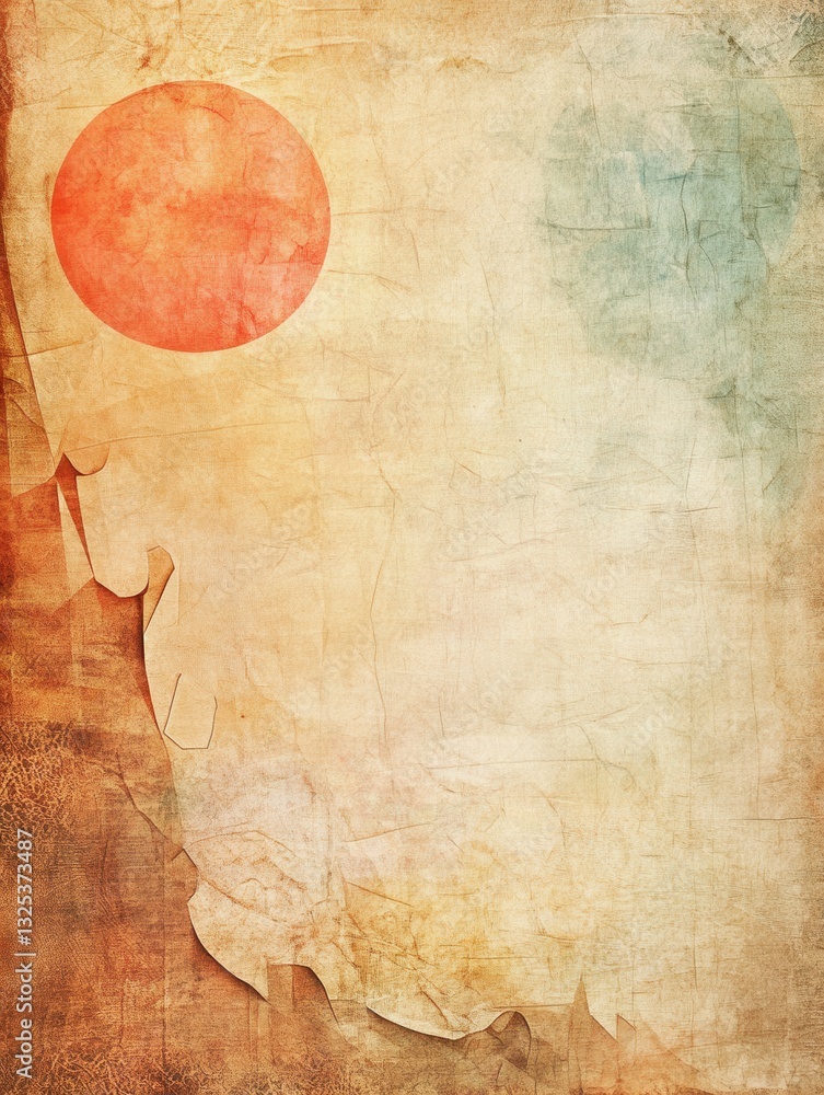 Poster bohemian background featuring warm earth tones and organic patterns with a subtle texture for artist
