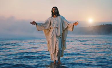 Miracle of Jesus Christ walking on water, Holly bible stories and legends