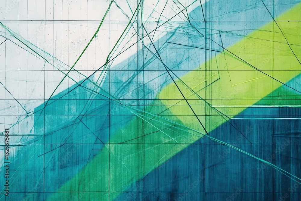 Poster dynamic background of intersecting trend lines symbolizes political and economic analysis with cool 