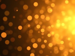Obraz premium Warm Golden Bokeh Background - Abstract Light Effects, Blurred Circles, Festive Design, Elegant Backdrop, Sparkle