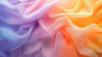 Obraz premium Colorful pastel ombre translucent chiffon fabric background with various hues and shades for design projects