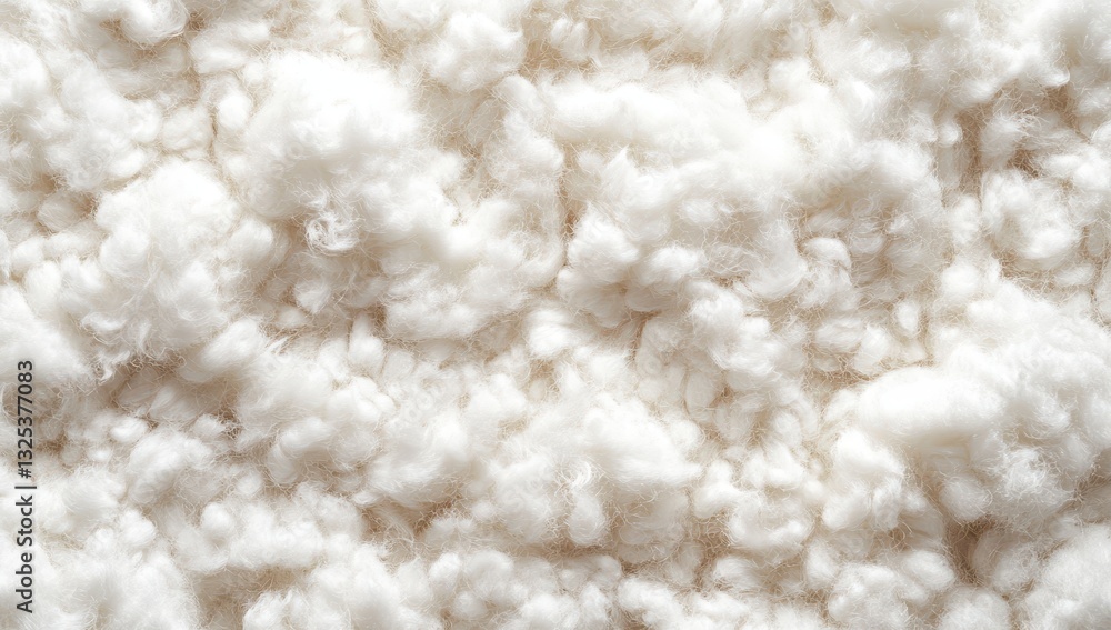 Poster close-up view of soft white fibers creating a luxurious and cozy textile background ideal for design