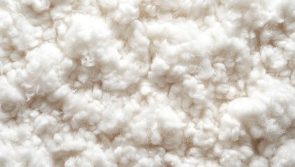 Close-Up View of Soft White Fibers Creating a Luxurious and Cozy Textile Background Ideal for Design and Fabric Projects