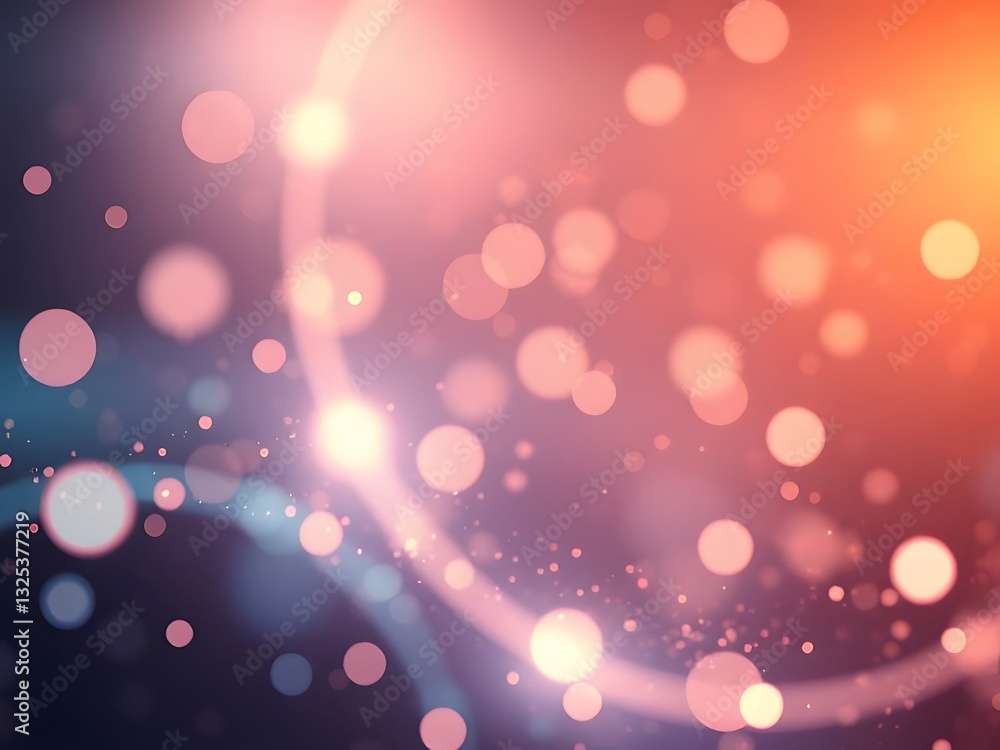 Poster abstract bokeh background with soft glowing circles, light effects, artistic design for presentation