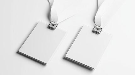  mockup Realistic display white id card Lanyard