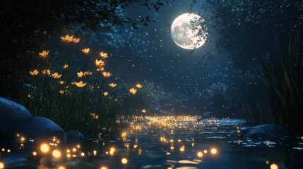 Naklejka premium A macro shot of a single dewdrop on a rose petal, reflecting the surrounding garden.