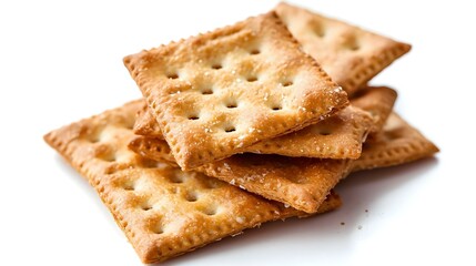 Fototapeta premium Sweet baked Dry crackers close-up isolated