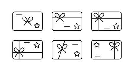gift cards icon set outline