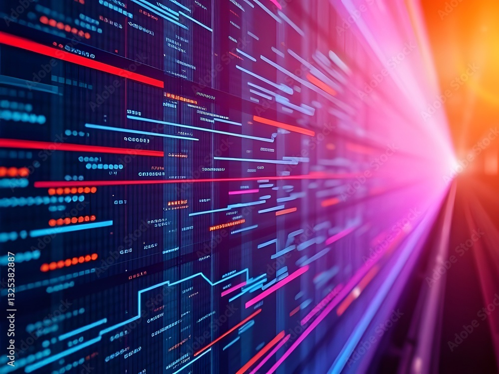Poster abstract futuristic data stream - technology background for digital information, artificial intellig