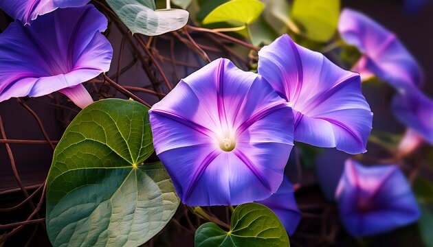 ipomoea purpurea purple morning glory flowers