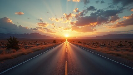 Straight highway road