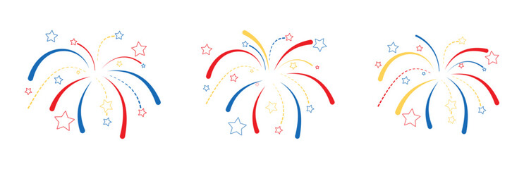 Obraz premium fireworks sparks flat vector design