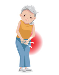 Elderly women with uterine pain