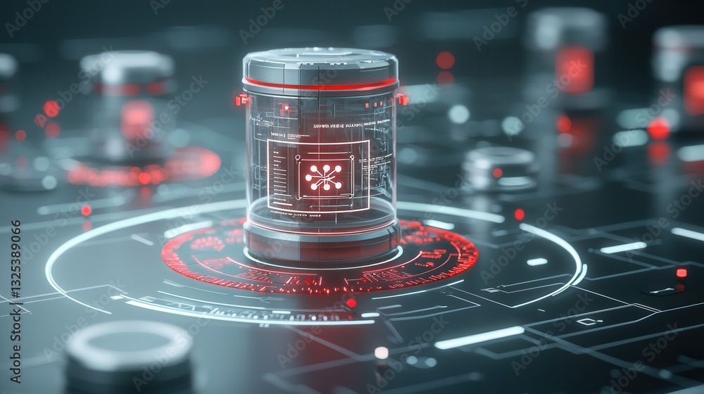 Poster a mesmerizing futuristic science laboratory filled with advanced digital displays holographic interf