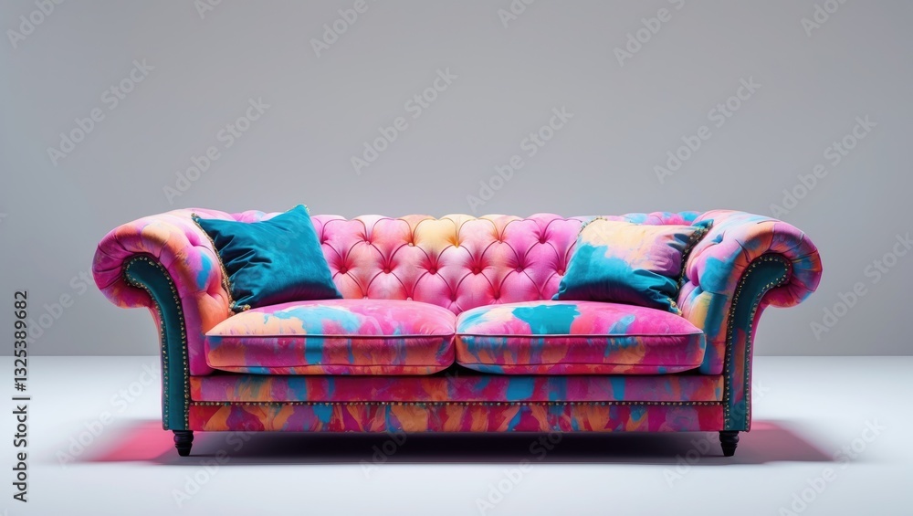 Poster sofa on a white background with isolated appearance. clipping path included. fragment.