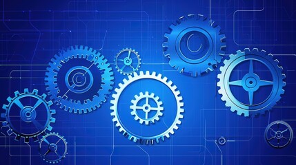 Technology_Pattern_Blue_Technology_Sense_Gear_