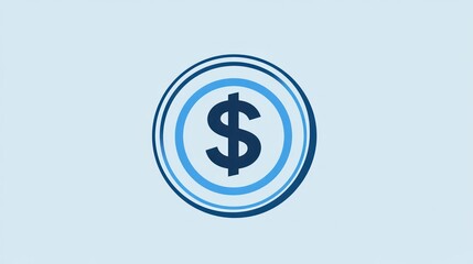 Obraz premium Dollar Sign Icon with Concentric Circles Modern Minimalist Design for Finance and Business Co