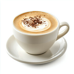 Fototapeta premium Cappuccino Coffee with Chocolate Sprinkles: Indulge in a Cozy Café Culture Morning Ritual