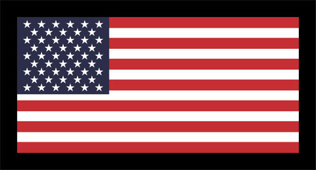 Naklejka premium FLAG OF THE UNITED STATES WITH BLACK BACKGROUND