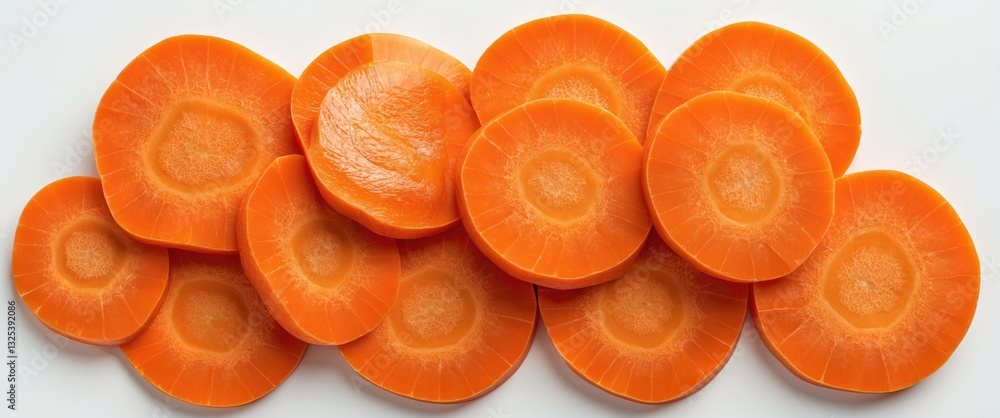 Poster sliced carrot separated on a background