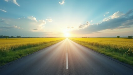 Straight highway road