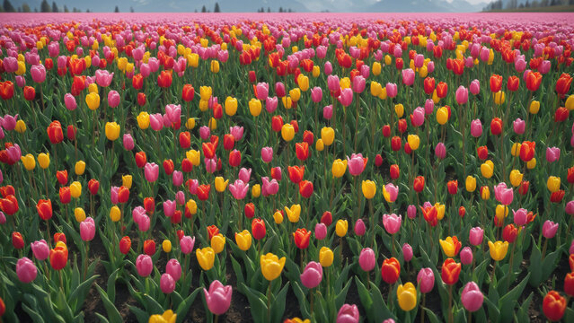 field of tulips
