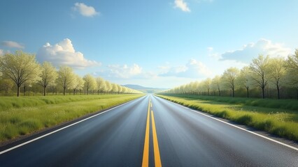 Straight highway road