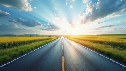 Straight highway road