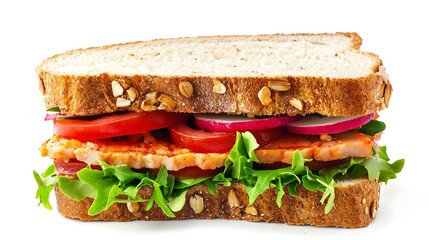 Sandwich isolated on transparent or white