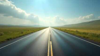 Straight highway road
