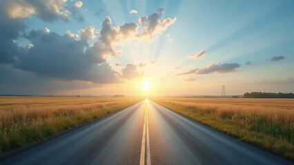 Straight highway road