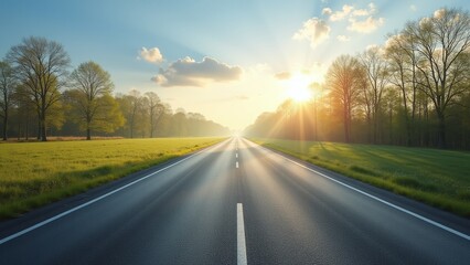 Straight highway road