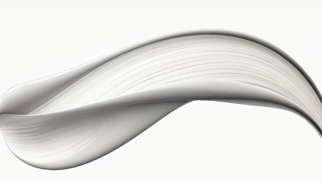 Flowing abstract white brushstroke movement on clean background