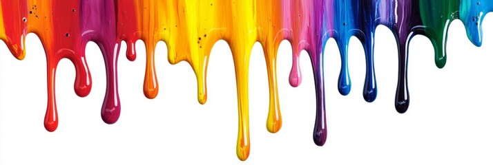 Dripping Rainbow Colors on White (1)