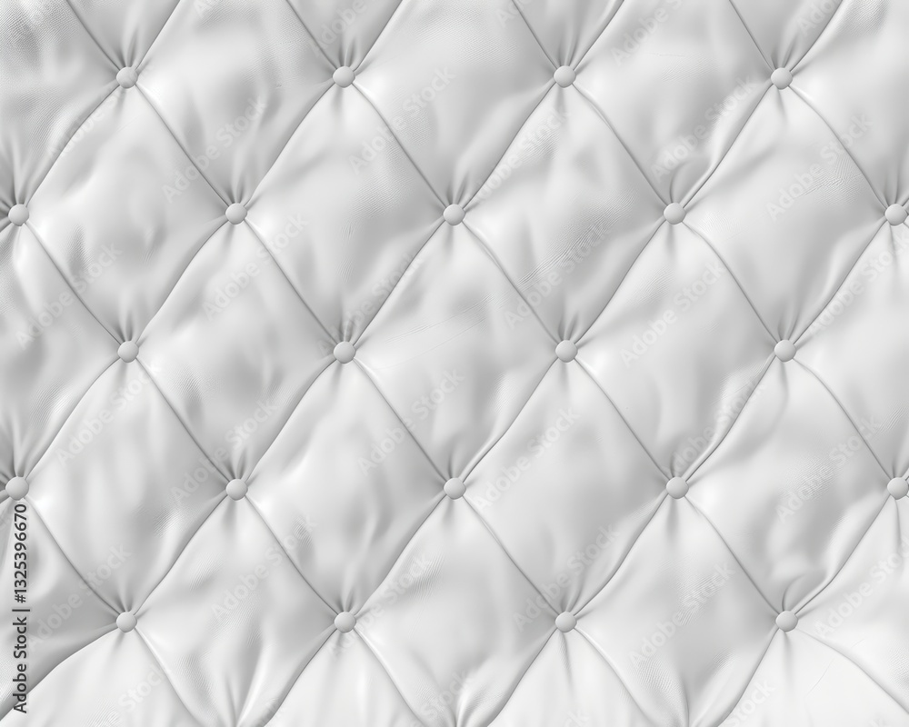Poster white tufted fabric with diamond pattern and buttons