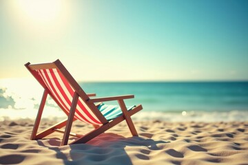 Relaxing on a beach chair by the ocean waves